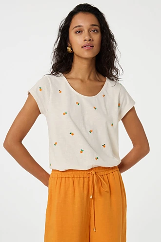 Fabienne Chapot phil round v t-shirt borduur