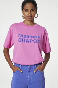 Fabienne Chapot steve t-shirt logo flock print