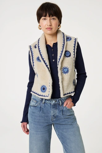 Fabienne Chapot sunny gilet borg met borduur