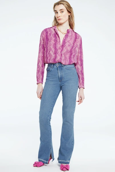 Fabienne Chapot sunset blouse kraagloos snake