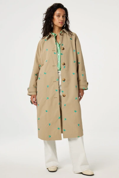 Fabienne Chapot troy trenchcoat long borduur