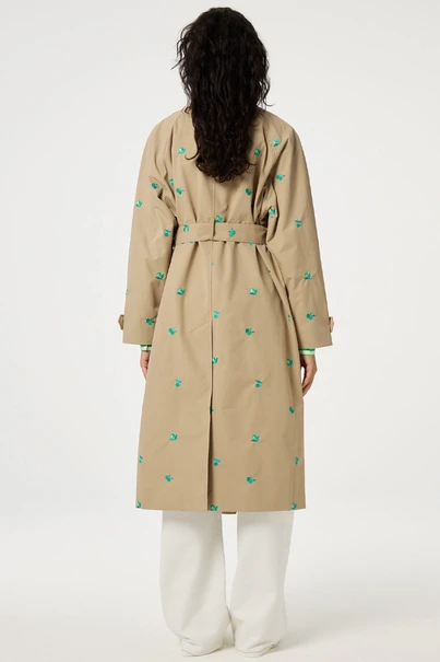 Fabienne Chapot troy trenchcoat long borduur
