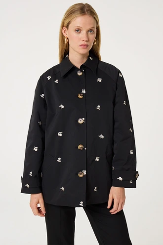 Fabienne Chapot troy trenchcoat short borduur