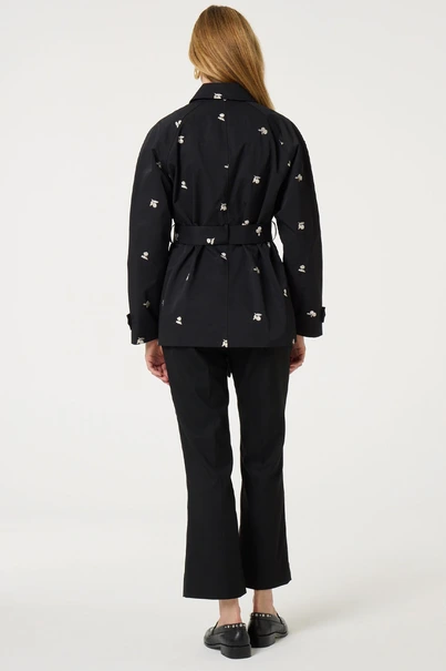 Fabienne Chapot troy trenchcoat short borduur