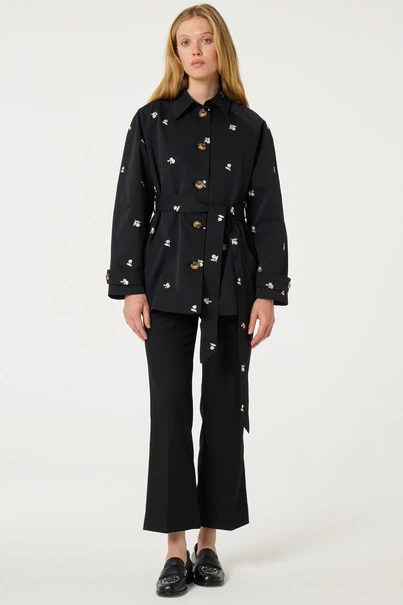 Fabienne Chapot troy trenchcoat short borduur