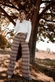 Florez angela check pants wide leg