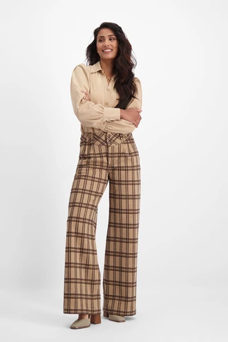 Florez angela check pants wide leg
