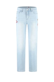 Florez bond straight jeans borduur