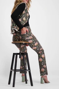 Florez florez flared printed jeans