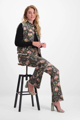 Florez florez flared printed jeans