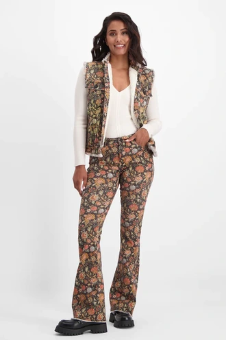 Florez florez flared printed jeans