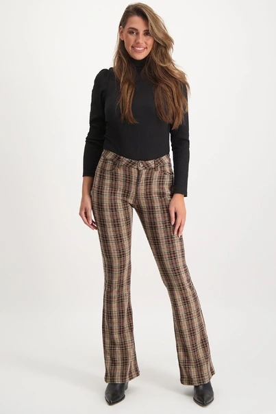 Florez florez flared ruit broek