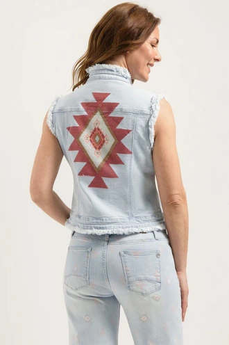 Florez ginny gilet aztec raw edge