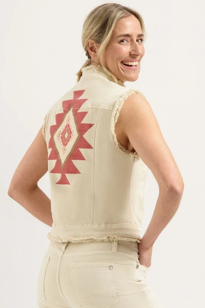 Florez ginny gilet aztec raw edge