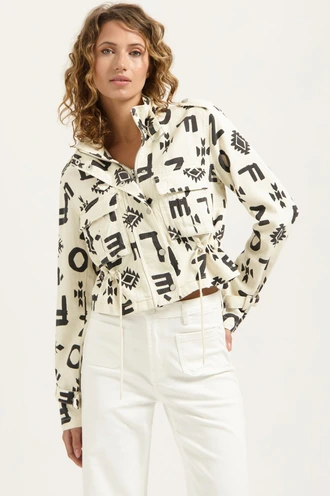 Florez seven jacket leter print