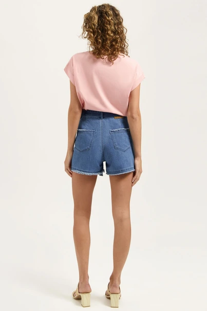 Florez sienna short raw edge
