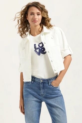 Florez zaza jacket raw edge jeans