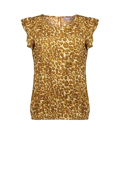 Geisha 13099-21 ruffle blouse leopard