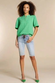 Geisha 21012-10 jeans capri raw edge