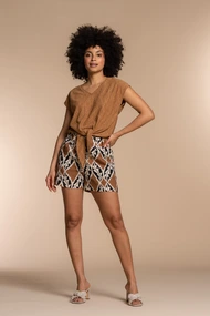 Geisha 31269-20 shorts blad print