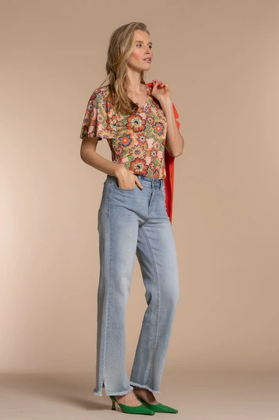 Geisha 32151-20 t-shirt v hals bloem