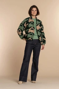 Geisha 35535-70 teddy bomber jacket