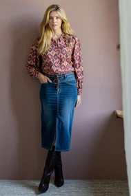 Geisha 36501-10 jeans rok veter