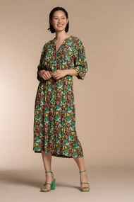 Geisha 37116-20 jurk doorknoop print