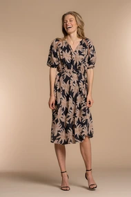 Geisha 37131-20 jurk blad print