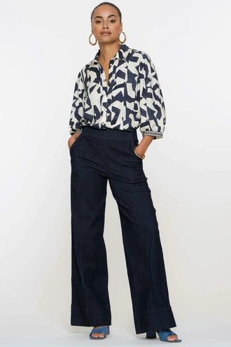 Geisha 51012-10 jeans wide leg
