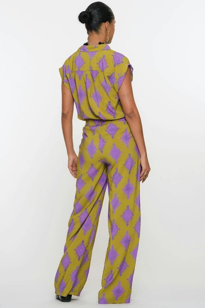 Geisha 51225-20 wide leg print broek