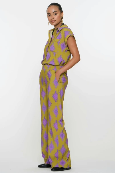 Geisha 51225-20 wide leg print broek