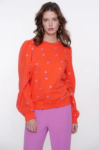 Geisha 52081-21 sweater bloem borduur
