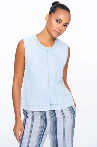 Geisha 53002-10 top jeans mouwloos
