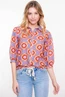 Geisha 53209-20 retro print blouse