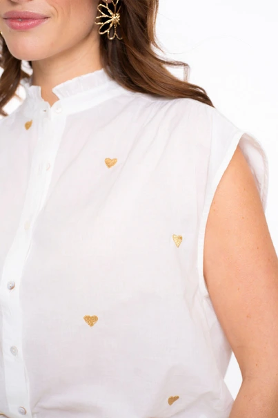 Geisha 53341-81 blouse mouwloos hart