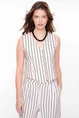 Geisha 55126-20 streep gilet linnen