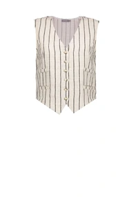 Geisha 55126-20 streep gilet linnen