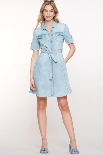 Geisha 57301-10 denim jurk midi