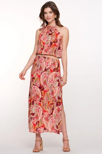 Geisha 57350-40 halter jurk paisley