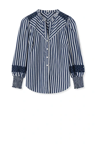 Gustav carmen shirt with lace 50625