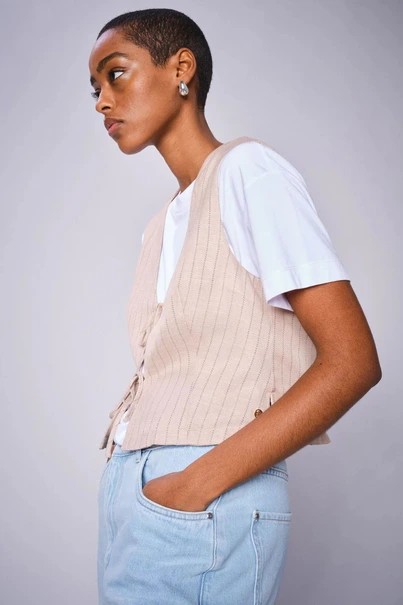 Mos Mosh mmelva inah vest pinstripe