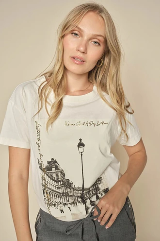 Mos Mosh mmsolene o-ss tee print gebouw