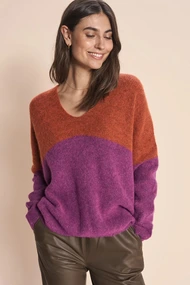 Mos Mosh mmthora v-neck block knit 1561