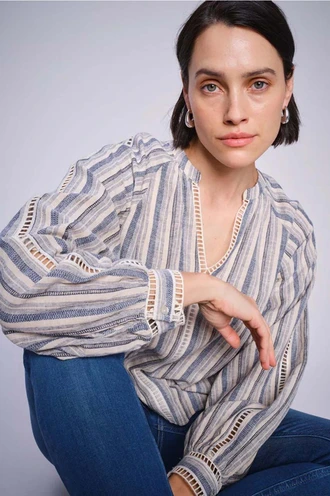 Mos Mosh mmzeina linen blouse streep