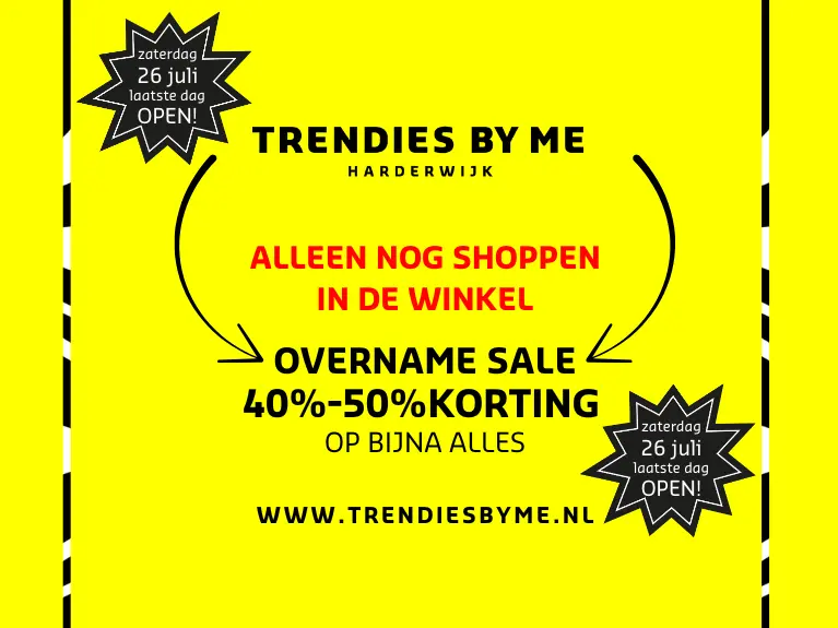 Overname sale 40% 50%