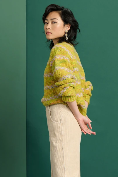 POM Amsterdam pullover streep sp7444 slub