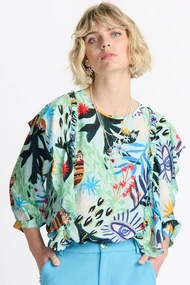 POM Amsterdam sp7147 blouse botanical ruches