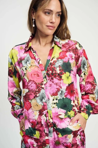 POM Amsterdam sp9090 print blouse satin
