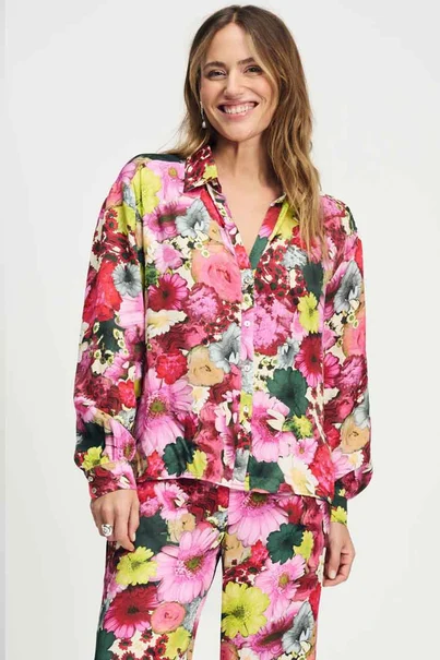 POM Amsterdam sp9090 print blouse satin